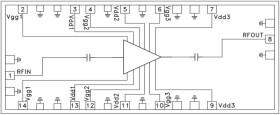 Aerospace, GaAs, HEMT, MMIC, Medium Power Amplifier, 50 GHz to 66 GHz