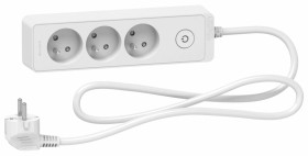 Odace Przedłużacz 3 gniazdowy z łącznikiem 1,5m biały ST9331W