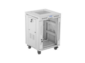 Szafa instalacyjna RACK stojąca 19 15U 600X600 szara drzwi szklane LCD V2 FF01-6615-12SL