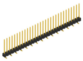 Pin header, 30 pole, pitch 2.54 mm, angled, black, SL10SMD13030G