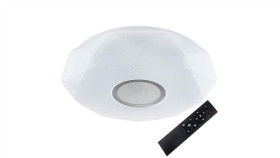 Plafon Led Sufitowy Łazienkowy 24W 3000-6500K Biały Okrągły Diament 39Cm + Pilot