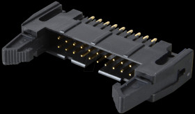 Pin connector, 20-pin, with interlock, straight