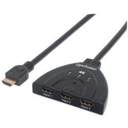 Trójportowy Przełącznik HDMI 3X1 4K zasilanie USB 207874