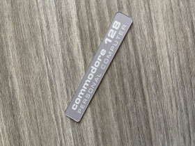 Commodore 128 replacement badge 0.5mm thick