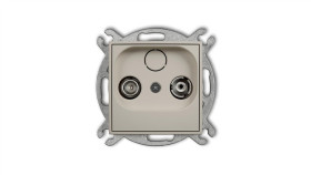 Icon Mechanizm Gniazda Abonenckiego Rtv Przelotowego 9Db Taupe 60Ig9p