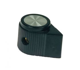 Gałka na potencjometr - TRA 13mm czarno-srebrna