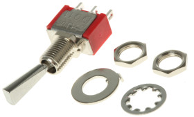 Przełącznik Wł.-wł. średnica wycięcia 6.35mm SPDT RS PRO Montaż panelowy długość przełącznika 12.3mm