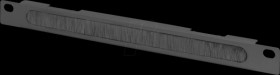 DN-10-ORG-1-2U-B 10" brush strip, 0.5U, black