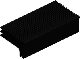 Extruded heatsink, (L x W x H) 100 x 52.3 x 28 mm, 6.5 to 1.4 K/W, black anodized, 10020711