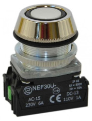 Przycisk sterowniczy 30mm biały 1Z 1R z samopowrotem W0-NEF30-UK XY B
