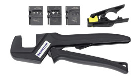 Zaciskarka do złącz MC4, Zaciskarka SOLAR KIT PROFI do złączek MC4 - SOLAR, pozycjoner do mc4 / ściągacz izolacji 2,5-6 mm2