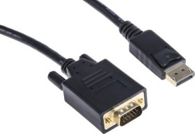Kabel DisplayPort 1m Męskie DisplayPort to Męski adapter VGA Czarny