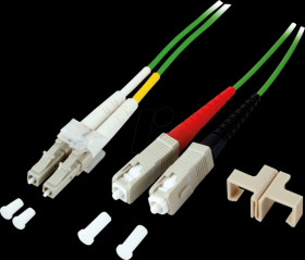 O0323.0,5OM5 Duplex jumper LC-SC 50/125µ, OM5, lime green, 0.5m
