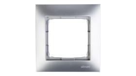 Simon 54 Premium Ramka Pojedyncza Srebrny Mat /Do Karton-Gips/ Drk1/43