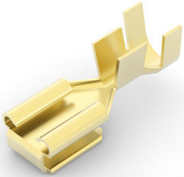 Uninsulated flat plug sleeve, 6.35 x 0.81 mm, 2.08 to 5.26 mm², AWG 14 to 10, brass, 62253-1