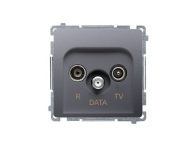 SIMON BASIC Gniazdo antenowe RTV-DATA (moduł) 1x wejście: 5–862 MHz stal inox BMAD.01/21 KONTAKT SIMON