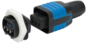 Plug/socket kit S15, 3 pole, cable assembly, solder connection, 1.5 mm², black, 4312.0006