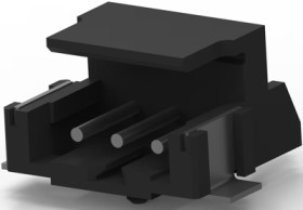 Pin header, 3 pole, pitch 2 mm, angled, black, 292173-3