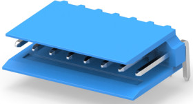 Pin header, 8 pole, pitch 2.54 mm, angled, blue, 281698-8