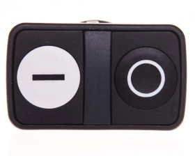 Napęd przycisku podwójny czarno/biały /O-I/ bez podświetlenia z samopowrotem ZB5AA7121