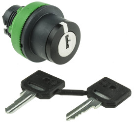 Przełącznik obrotowy kluczykowy 3-pozycyjny wycięcie: 30mm Sprężyna powrotna od prawej strony do środka IP66, IP67,