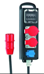 Rozdzielnica listwowa przenośna 1x16A 230V, 1xCEE 16A 5P 400V, 1xCEE 32A 5P 400V, 1xC16/3, 1xB16/1, IP44 53490