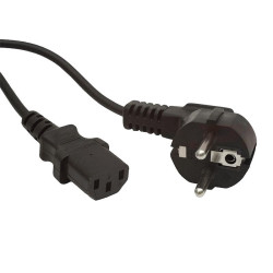 Kabel zasil. PC 3m komput.3x1mm2 czarny PVC CEE7/7 16A