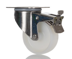 Koło samonastawne średnica kabla 100mm Płyta Tente 200kg wysokość całkowita 128mm