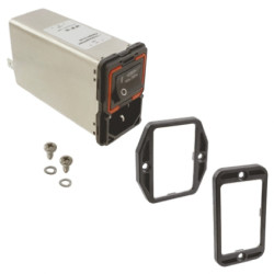 Gniazdo zasilające IEC z filtrem przeciwzakłóceniowym2 6A C14 Schaffner Montaż na panelu 5 x 20mm