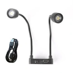 Podwójna lampa mikroskopowa LED z regulacją jasności, wysoka jasność 60000 lumenów do lutowania, mikroskopii przemysłowej, oświe