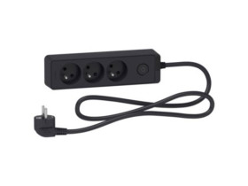 Przedłużacz 3-gniazd. z łącz. 1,5m antr.