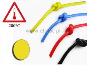 Kabel silikonowy - żółty; cynowana miedź 0,08mm2