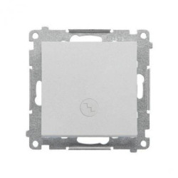 Simon 55 Łącznik schodowy z podświetleniem LED podśw. jak w łączniku pojedynczym (moduł) szybkozłącza Aluminium mat TW6L.01/143