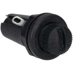 Bulgin FX0296 6.3A 5x20mm Black Panel Mount Fuseholder