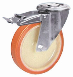 Koło samonastawne średnica kabla 100mm Otwór na śrubę LAG 120kg wysokość całkowita 128mm