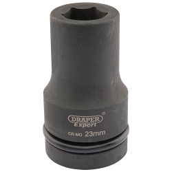 Draper Expert 05138 Expert 23mm 1&quot; Sq. Dr. Hi-Torq&#xAE; 6 Point Deep Impact Socket