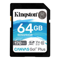 Karta SD SDXC, 64 GB Nie 3D TLC, Kingston Canvas Go! Plus -25 → +85°C