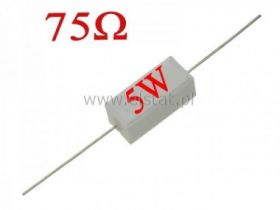 Rezystor cermetowy 75 Ohm 5W