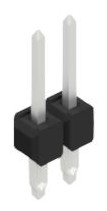 Pin header, 2 pole, pitch 2.54 mm, straight, black, 10059800