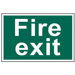 Scan 1502 Fire Exit Text Only - PVC Sign 300 x 200mm