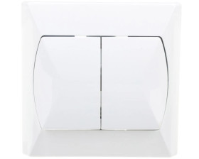 AKCENT Łącznik schodowy + pojedynczy z podświetleniem biały ŁP-9AS/00