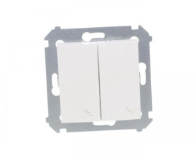 Simon 54 Łącznik schodowy podwójny z podświetleniem biały IP20 DW6/2L.01/11