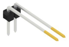 Pin header, 2 pole, pitch 2.54 mm, angled, black, SL32072S