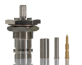 Złącze koncentryczne Montaż na panelu Żeński 50Ω typ złącza Złącze BNC 3GHz Połączenie zagniatane typ kabla RG174