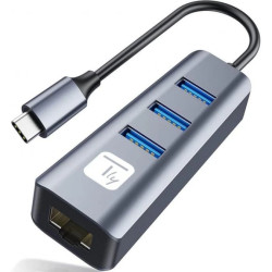 karta sieciowa adapter USB-C 3.1 Gigabit RJ45 Hub 3x USB IDATA USB-ETGIGA3CA