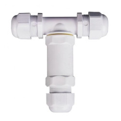Mufa kablowa z dławikami na kable do 3x4mm2 hermetyczna IP68 UV trójnik biała V-TAC
