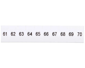 Oznacznik do złącz szynowych, opisówka ZB 5 numerowana od 61-70 kolor biały /10szt./