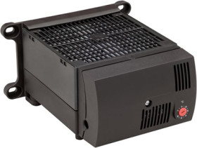 Heating blower, with thermostat, plastic, (L x W x H) 168 x 145 x 100 mm, black, 03051.0-00