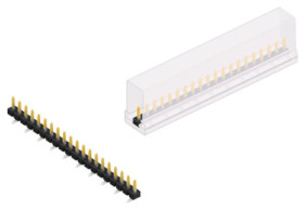 Pin header, 20 pole, pitch 2.54 mm, angled, black, SLLP5SMD03820SSM