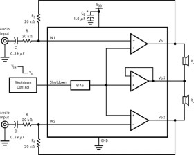 35-mW, stereo, analog input headphone amplifier